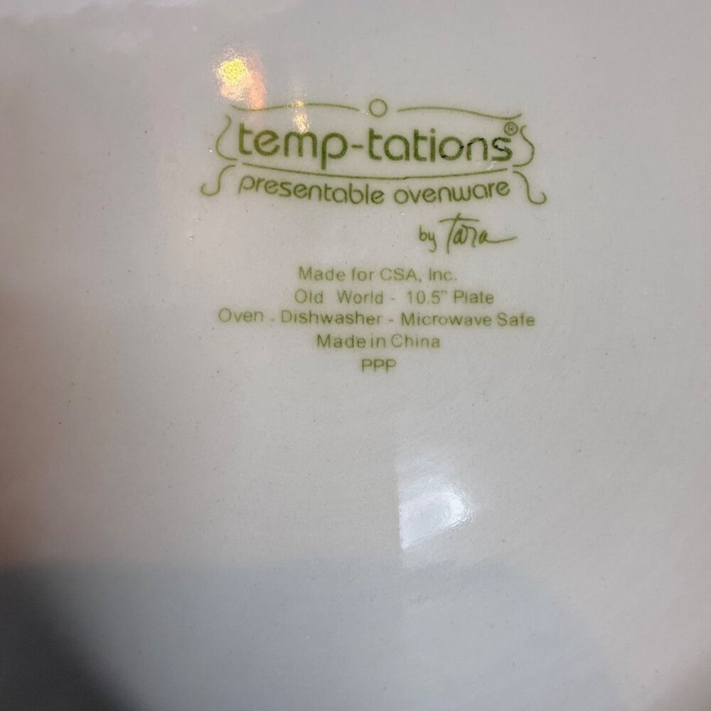 TempTations By Tara Old World Collection Cranberry Salad Plates 8" Set Of 4 Red - Picture 10 of 10